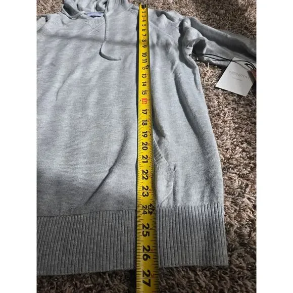 Precedent Cashmere Blend Gray Hoodie Sweater Men's Size M - NWT - Lightweight